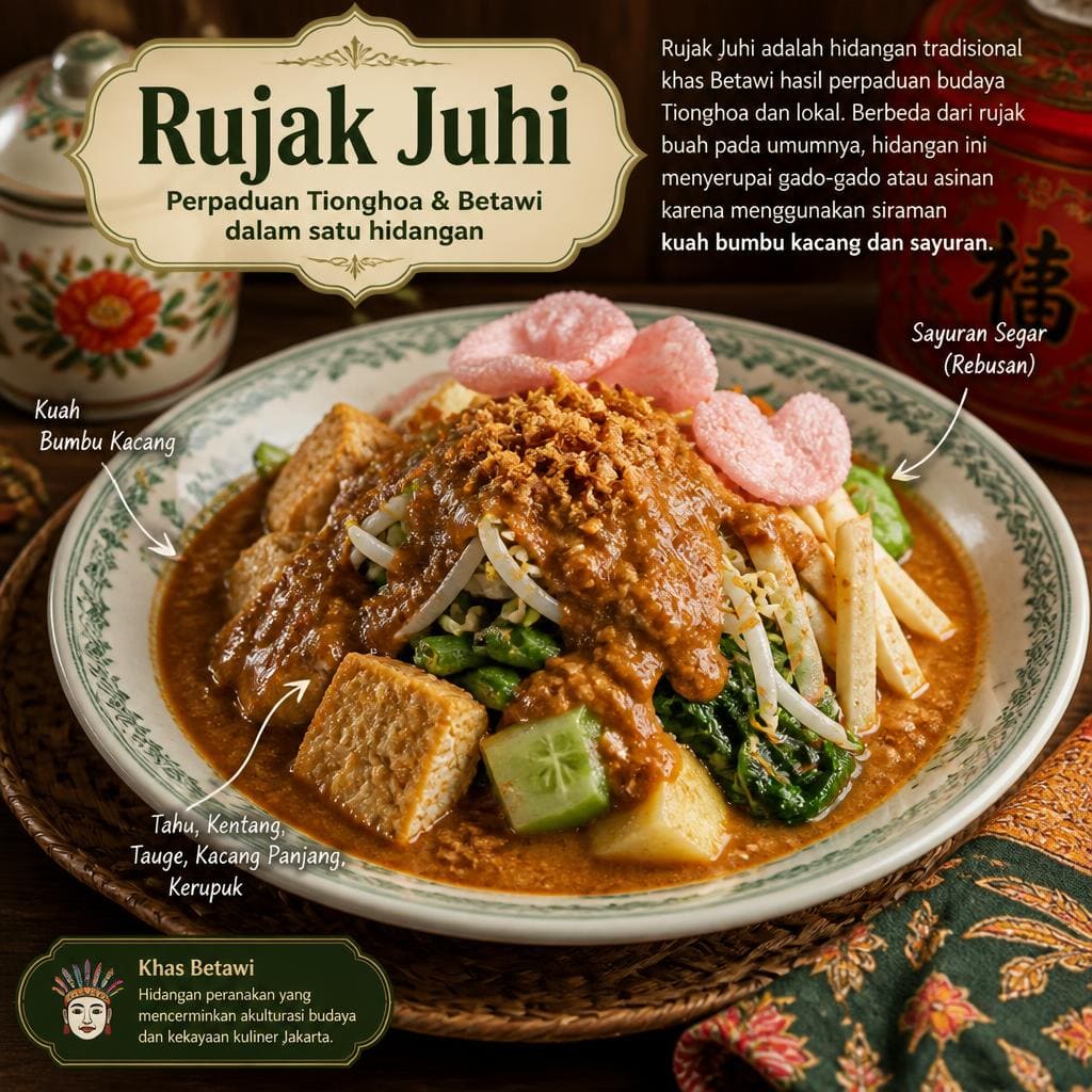 Rujak Juhi Te Sate dengan cita rasa segar gurih dan bumbu khas